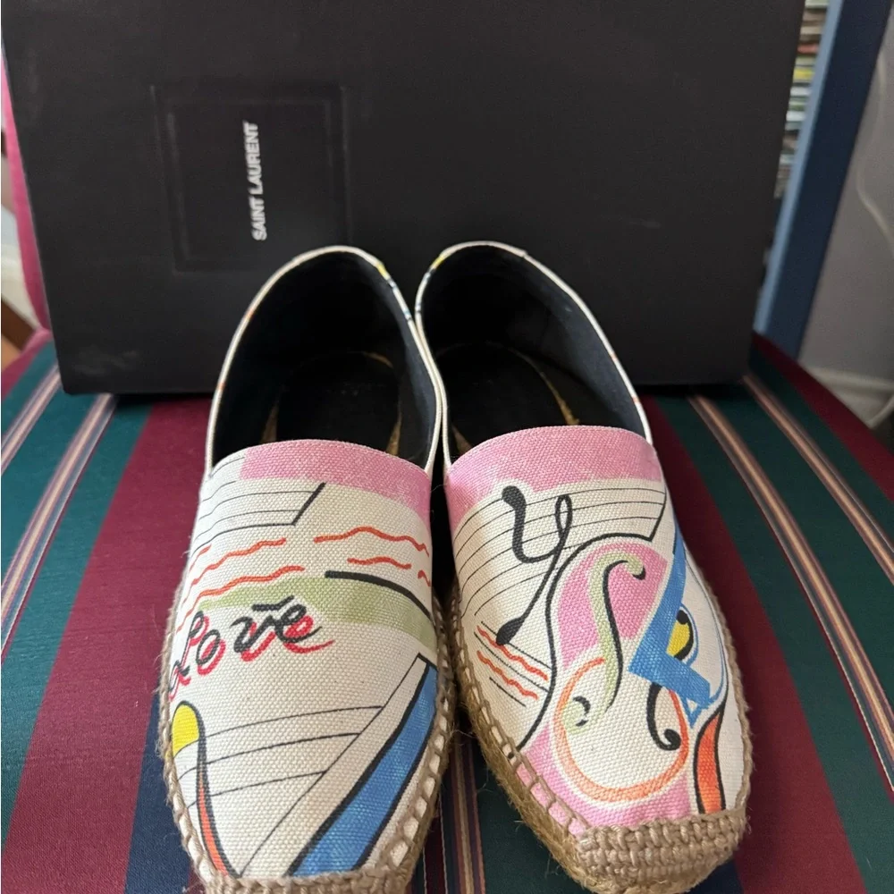 Yves Saint Laurent Perseo Canvas Espadrilles European Sz 41, US 10.5 or 10. New - Picture 4 of 16